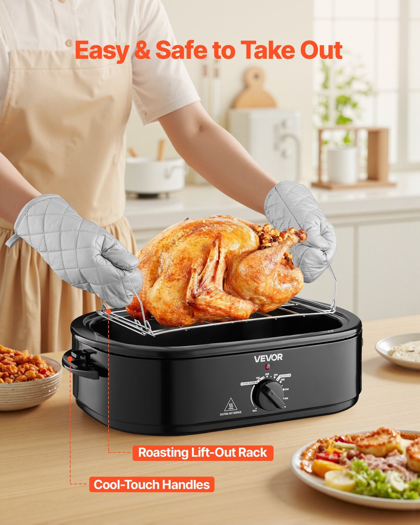 US Local Electric Roaster Oven 18QT Electric Turkey Roaster With Self-Basting Lid