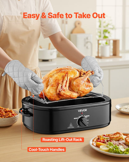 US Local Electric Roaster Oven 18QT Electric Turkey Roaster With Self-Basting Lid