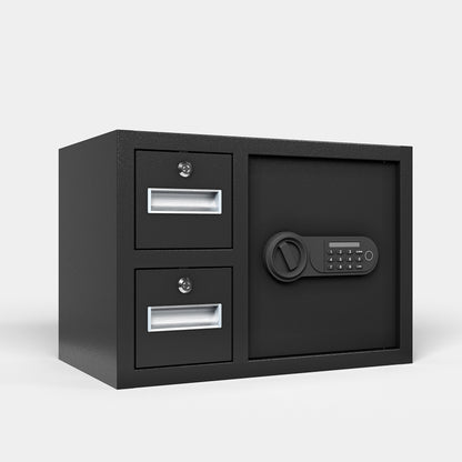 US Local Steel Security Safe And Lock Box With Electronic Keypad - Secure Cash, Jewelry, ID Documents, Black,1.85 Cubic Feet
