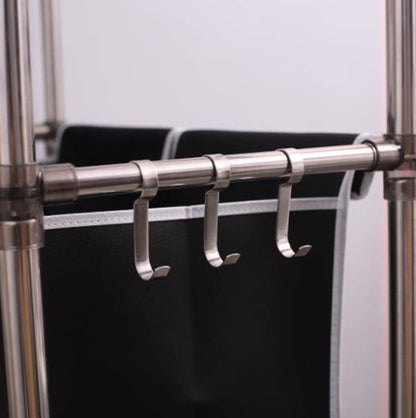 US Local Laundry Basket 3-tier Laundry Sorter With 4 Removable Bags For Organizing Clothes, Laundry, Light Laundry, Dark Laundry, 3 Hooks