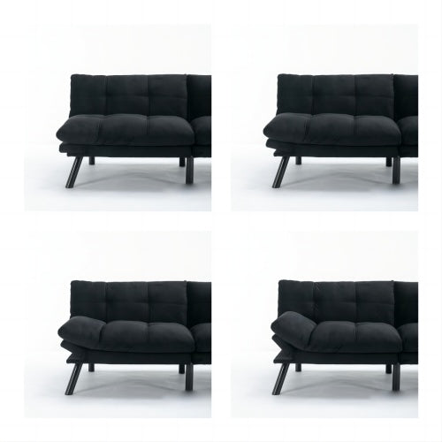 US Local Black Convertible Folding Modern Sofa Bed