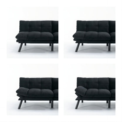 US Local Black Convertible Folding Modern Sofa Bed