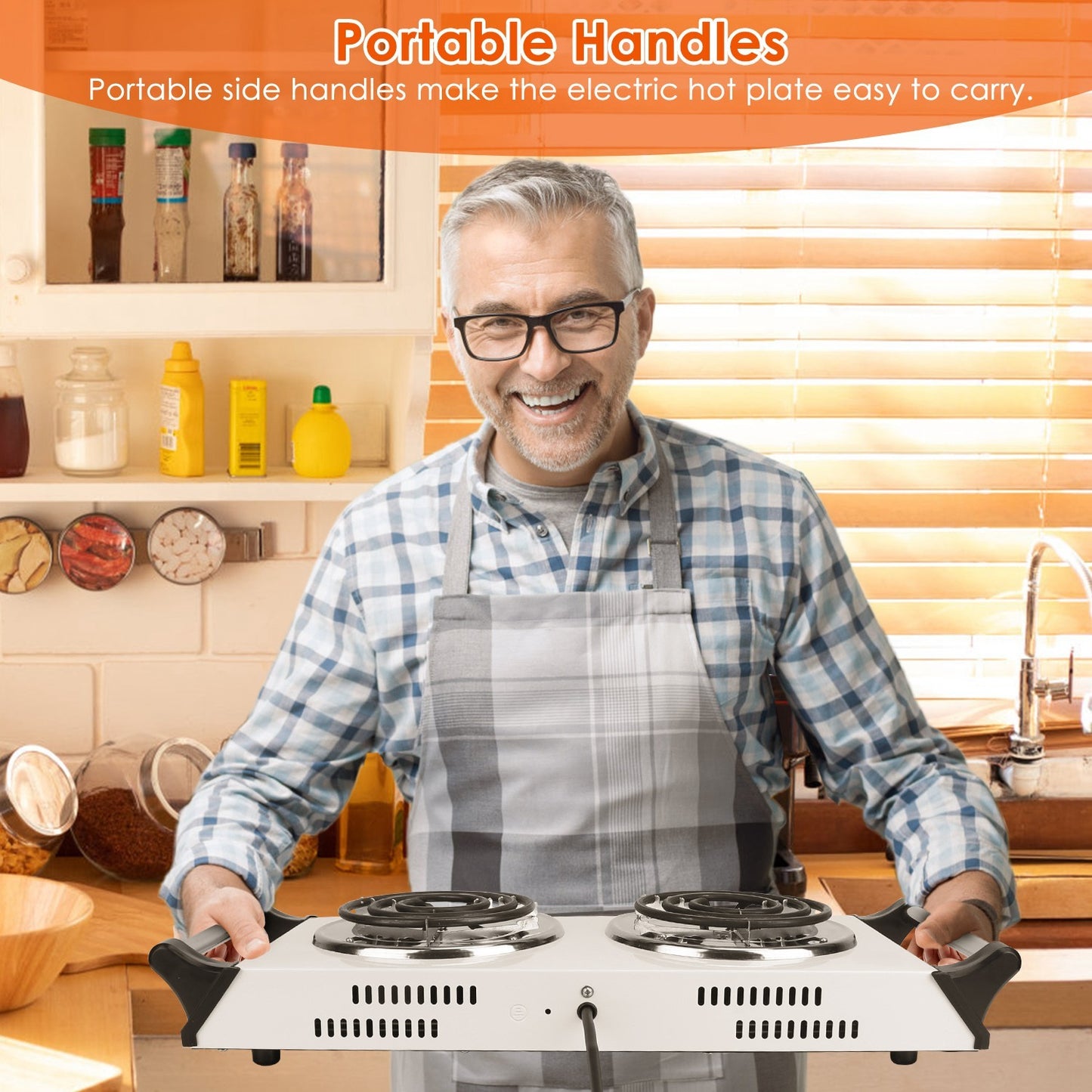 US Local 2000 Watt Electric Furnace, Portable Desktop Dual Stove