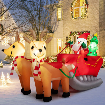US Local 7.2 Feet Christmas Decoration Christmas Inflatable Santa Rides Sled, No Shipping On Weekends.