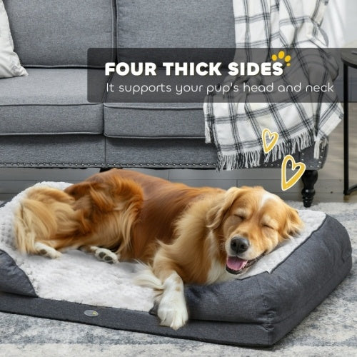 UK Local PawHut Calming Dog Bed Pet Mattress W  Removable Cover, Anti-Slip Bottom, For Large Dogs, 120L X 80W X 22Hcm - Charcoal Grey