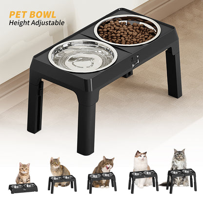 US Local Height Adjustable Stainless Steel Buttons For Dogs - Anti-Slip Feeding Station For Small And Medium Dogs - Ergonomically Designed For Healthy Eating - Easily Cleanable Dog Drinking And Feeding Space