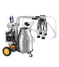 VEVOR Electric Cow Milking Machine, 6.6 Gal 25 L 304 Stainless Steel Bucket, Automatic Pulsation Vacuum Milker, Portable Milker With Food-grade Silicone Cups And Tubes, Adjustable Pressure