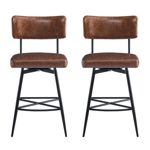US Local 26 Inch Retro Rotating Bar Stool 2-piece Set