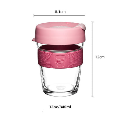 Coffee cup ins wind portable female water cup transparent glass