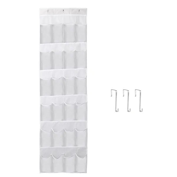 US Local 1Pc Over The Door Shoes Rack 24-Pocket Crystal Clear Organizer