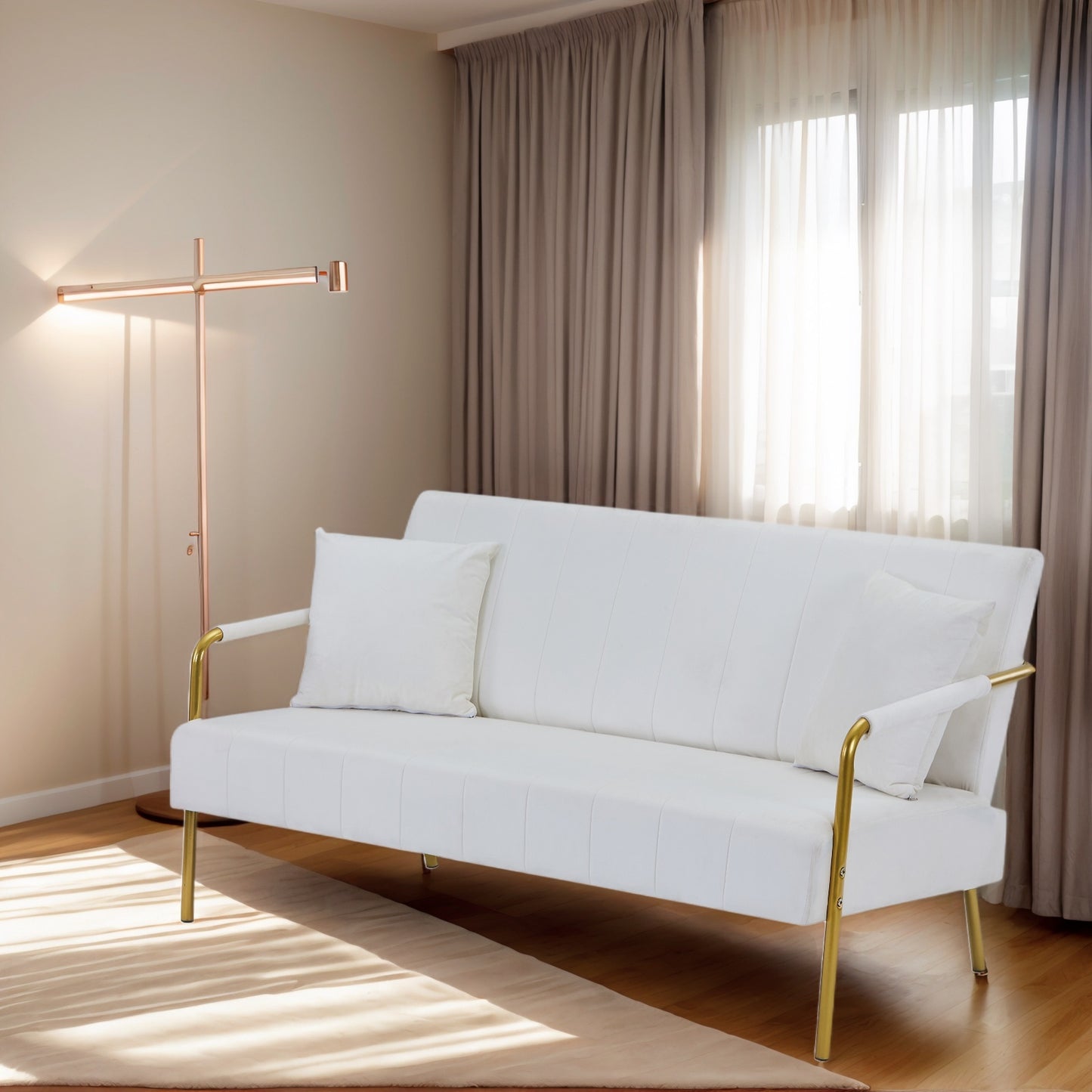 US Local Modern Velvet Loveseat Sofa For Living Room