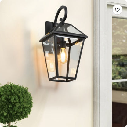 US Local 211 Pack Outdoor Wall Lantern Light   Modern Black Metal & Clear Glass Sconce For Porch, Patio, And Garden Lighting Bulb Not Included