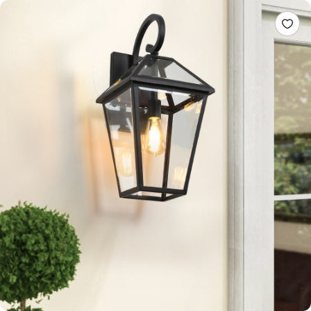 US Local 211 Pack Outdoor Wall Lantern Light   Modern Black Metal & Clear Glass Sconce For Porch, Patio, And Garden Lighting Bulb Not Included