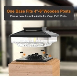 US Local 6 Pack Outdoor Post Cap Lights Cold White IP65 Waterproof For Deck Fence Post Patio Decoration