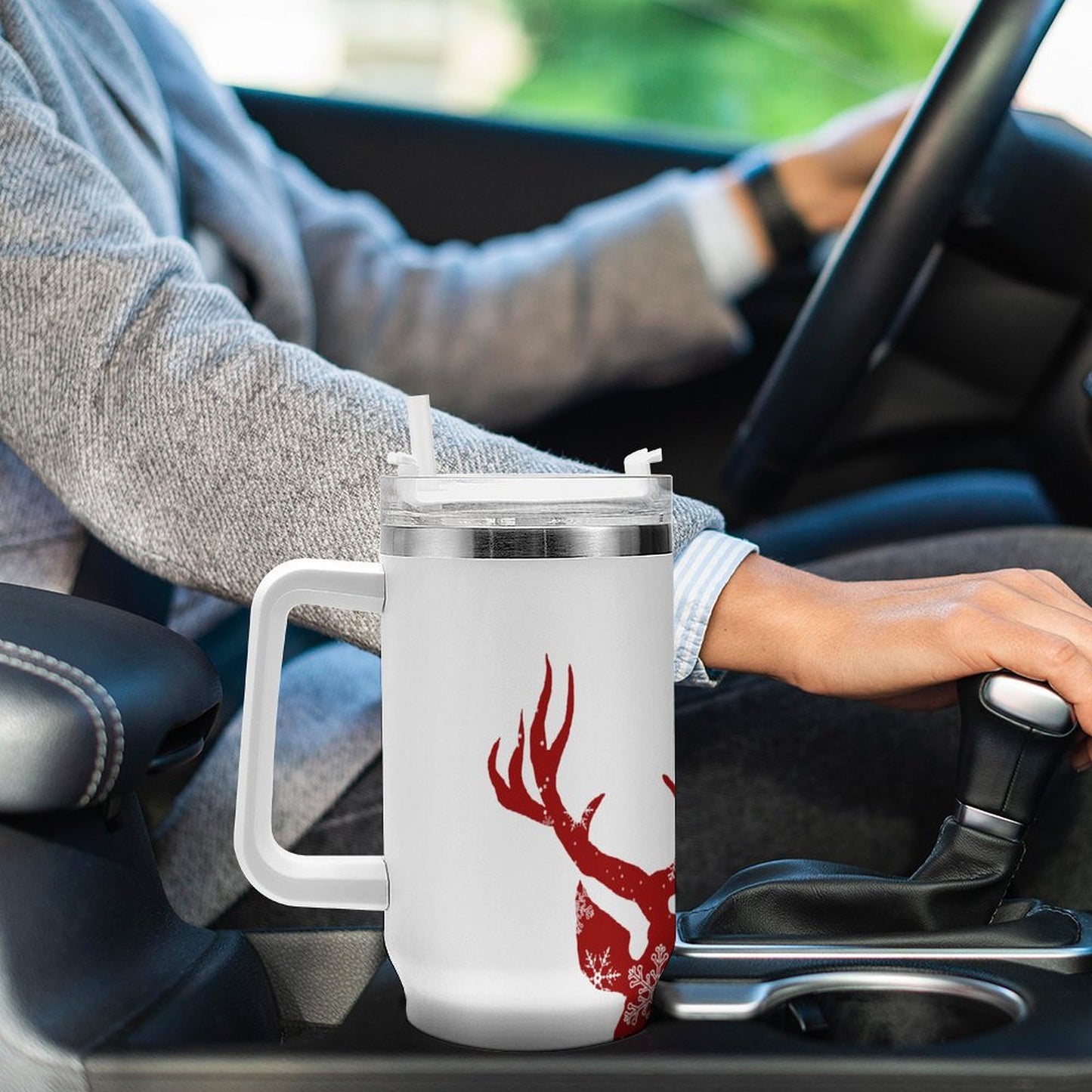 PHDT00443 POD US Local Tumbler 40 oz Large Capacity Car Cup Reindeer Christmas