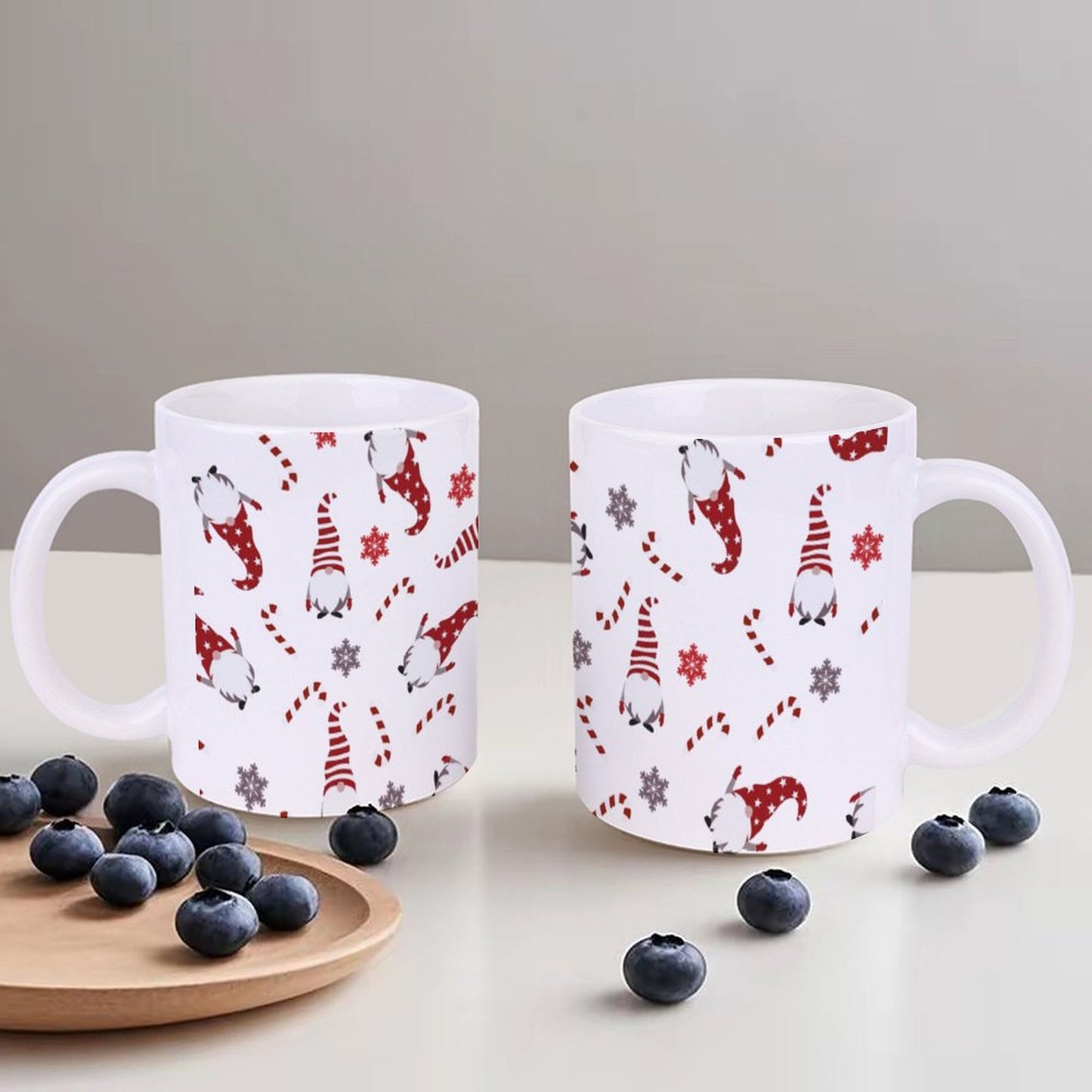 POD US Local White mug with full print, Christmas Dwarf, Red 0085
