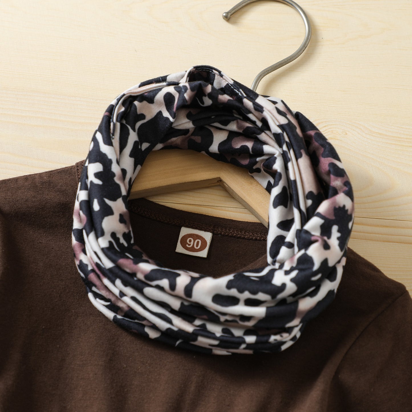 Baby Autumn Young And Little Girls Suit European And American Thanksgiving Suit Turkey Print Top And Trousers Scarf Three-piece Set