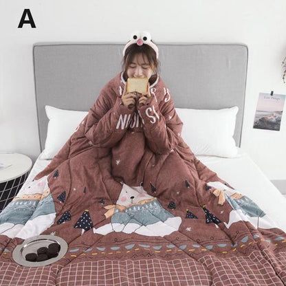 US Local Winter Lazy Quilt with Sleeves