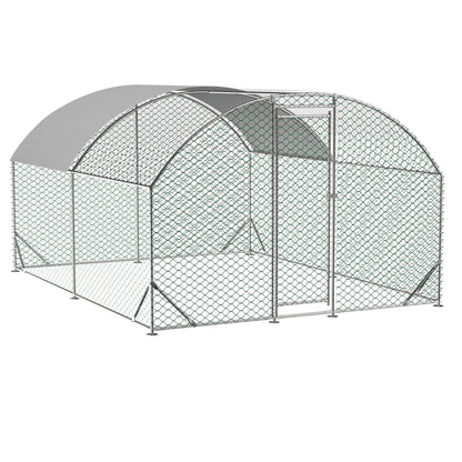 US Local Large Chicken Coop Metal Chicken Run With Waterproof And Anti-UV Cover, Dome Shaped Walk-in Fence Cage Hen House For Outdoor And Yard Farm Use,9.84 X 13.12 X 6.56 Ft