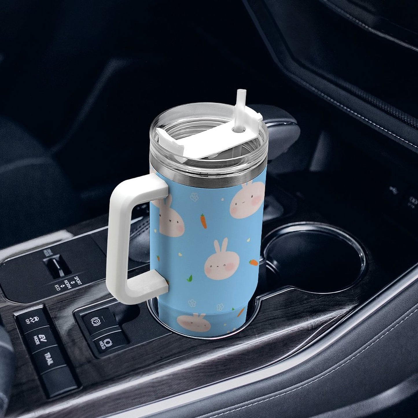 PHDT00507 POD US Local Tumbler 40oz Large Capacity Car Cup Rabbit blue