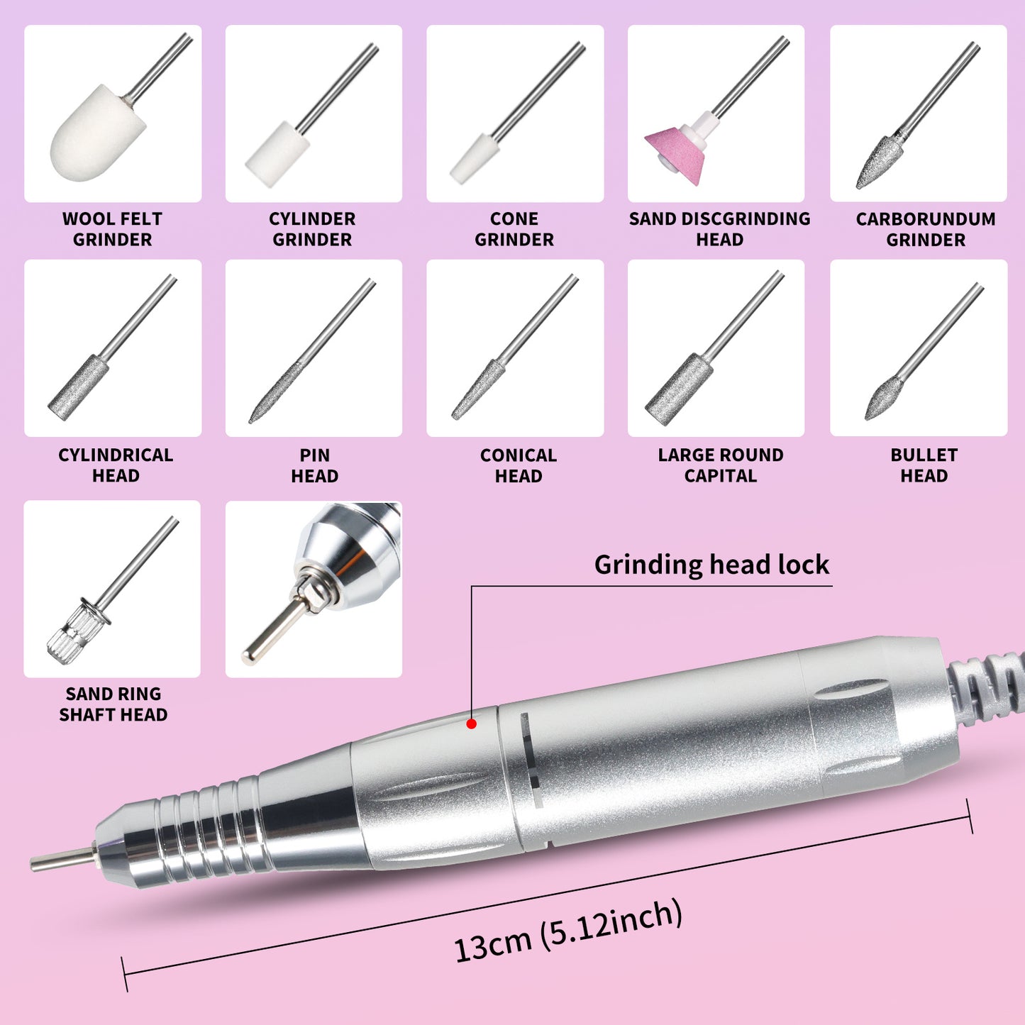 US Local Professional Rechargeable Electric Nail Drill 40000 RPM, Portable Nail File With Storage Stand For Acrylic Gel Polishing Removing - Easy To Use For Women, Manicure At Home DIY Or Salon