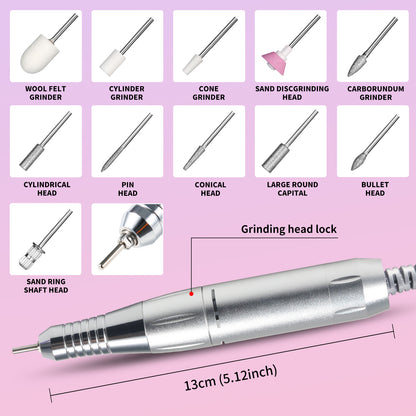 US Local Professional Rechargeable Electric Nail Drill 40000 RPM, Portable Nail File With Storage Stand For Acrylic Gel Polishing Removing - Easy To Use For Women, Manicure At Home DIY Or Salon