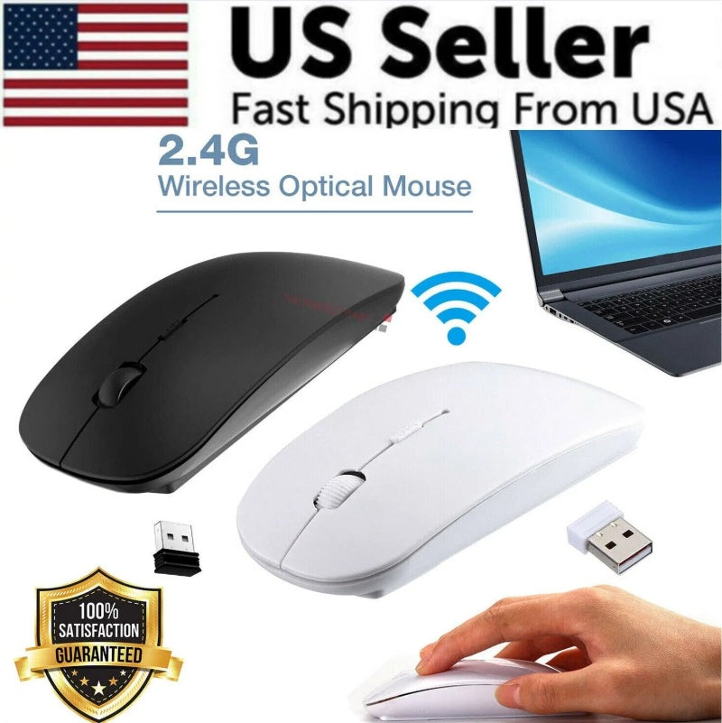US Local 2.4GHz USB Wireless Optical Mouse Mice For Macbook Pro Air PC