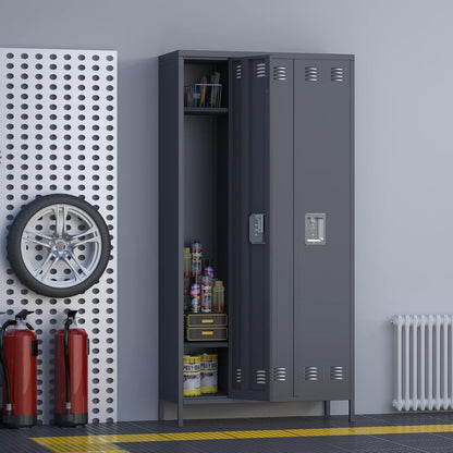 US Local 15 Doors Metal Lockers For Employees For Offices School Gyms Home,Assembly Required,Dark Gray