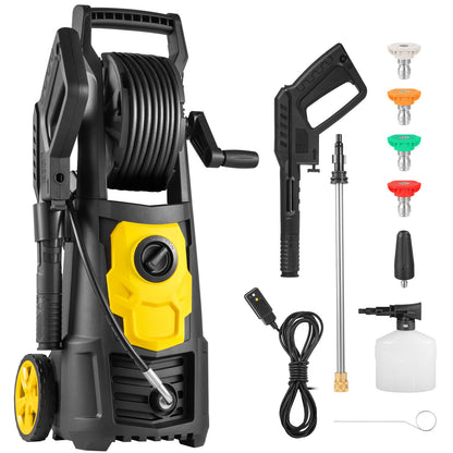 US Local VEVOR Electric Pressure Washer 2000 PSI Max  GPM Power Washer W 30 Ft Hose  5 Quick Connect Nozzles, Foam Cannon, Portable To Clean Patios, Cars, Fences, Driveways, ETL Listed