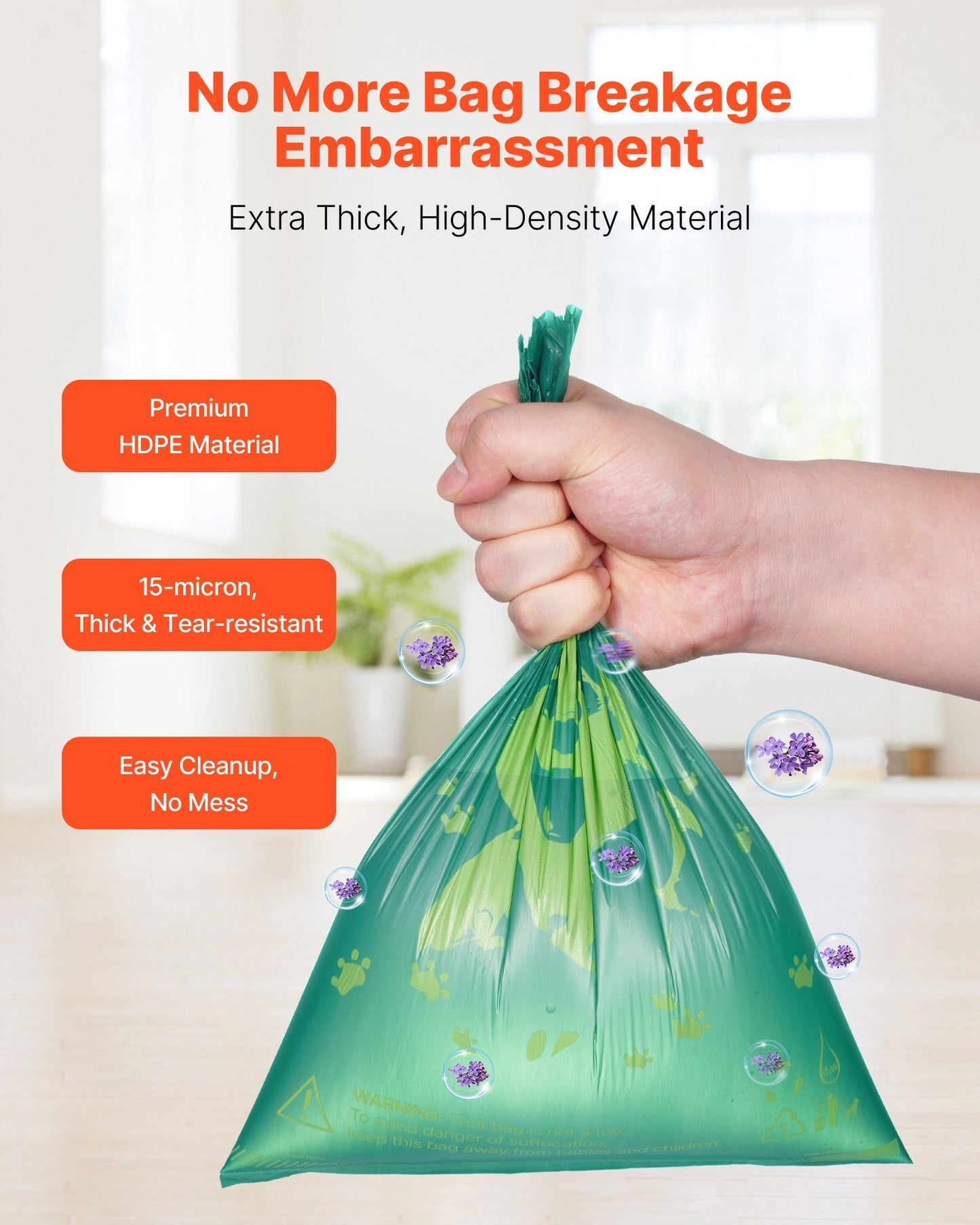 US Local Thick Dog Poop Waste Bags Refill Rolls 270PCS Lavender Scented Biodegradable