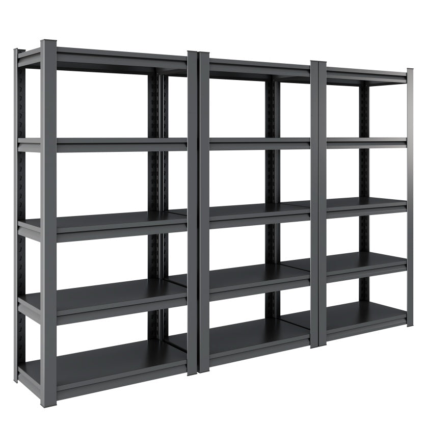 US Local Tier Metal Shelves For Storage Garage Shelving 2000LBS Heavy Duty Storage Shelves Adjustable Garage Shelf Industrial Shelving Unit Storage Utility Rack,Black