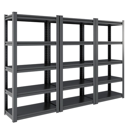 US Local Tier Metal Shelves For Storage Garage Shelving 2000LBS Heavy Duty Storage Shelves Adjustable Garage Shelf Industrial Shelving Unit Storage Utility Rack,Black