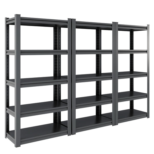 US Local Tier Metal Shelves For Storage Garage Shelving 2000LBS Heavy Duty Storage Shelves Adjustable Garage Shelf Industrial Shelving Unit Storage Utility Rack,Black