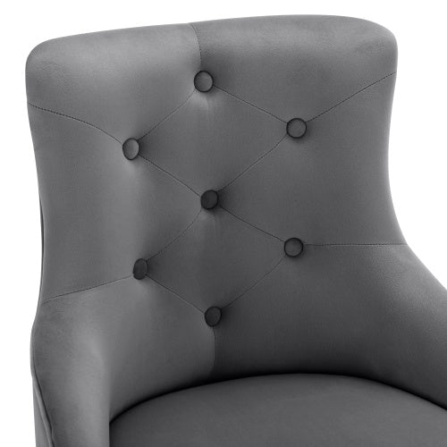 UK Local Button Pattern Dining Chair, Upholstered Armchair, Metal Leg Chairs, Modern Lounge Chair, Bedroom Living Room Chair With Lumbar Cushion, Grey Button Pattern Dining Chair, Upholstered Armchair, Metal L