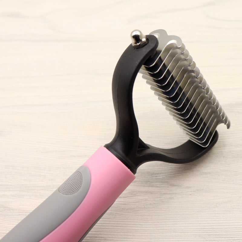 US Local Pet Long-haired Dogknot Comb Double-sided Blade Dog