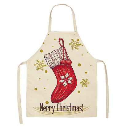 Christmas linen apron