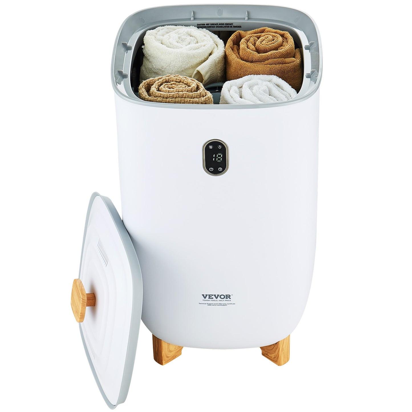 US Local VEVOR 35L Large Towel Warmer Bucket With LED Screen Drying Fuction & Timer White