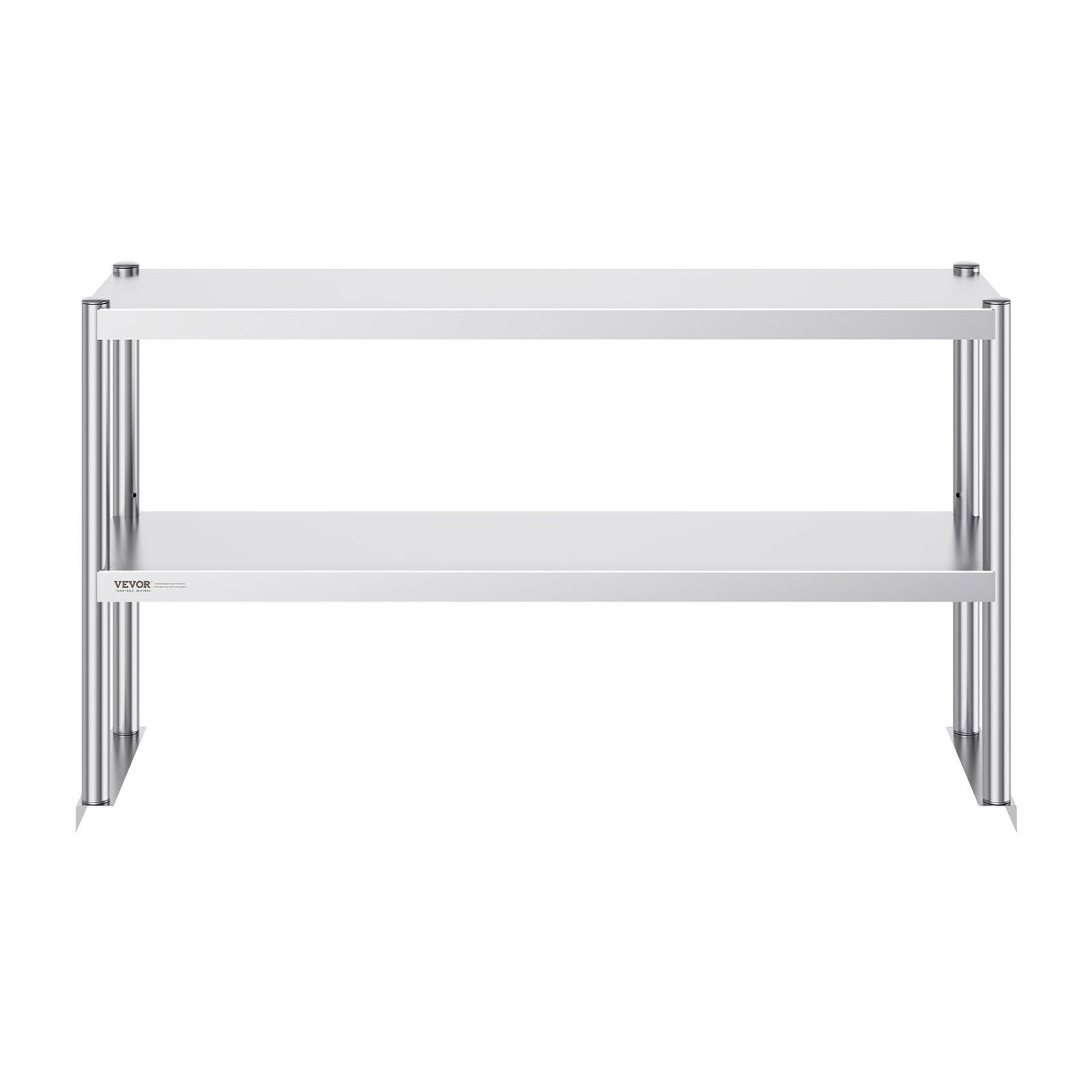 US Local VEVOR Double Overshelf, Double Tier Stainless Steel Overshelf, 12 X 48 Inch Double Deck Overshelf, Height Adjustable Overshelf Prep Work Table For Kitchen, Restaurant And Workshop