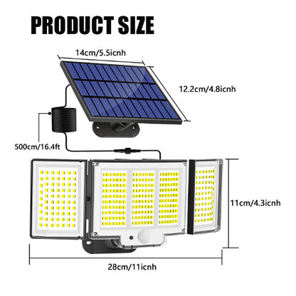 US Local 1,2 Pack Solar Lights Outdoor 348 LED Motion Sensor Lights With Remote Control  3 Head Waterproof