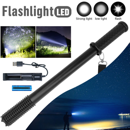 US Local Baseball LED Flashlight Rechargeable Torch Spotlight Emergency Security Work Light 3 Lighting Modes 3500000LM