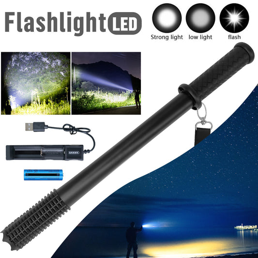 US Local Baseball LED Flashlight Rechargeable Torch Spotlight Emergency Security Work Light 3 Lighting Modes 3500000LM