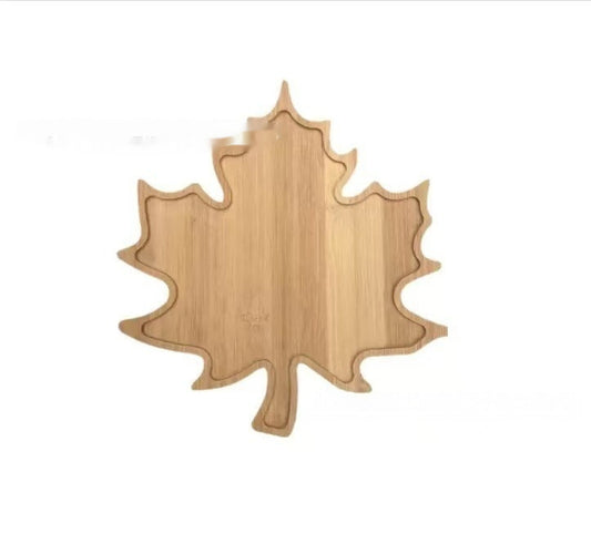 Thanksgiving Solid Wood Tray Maple Leaf Fruit Candy
