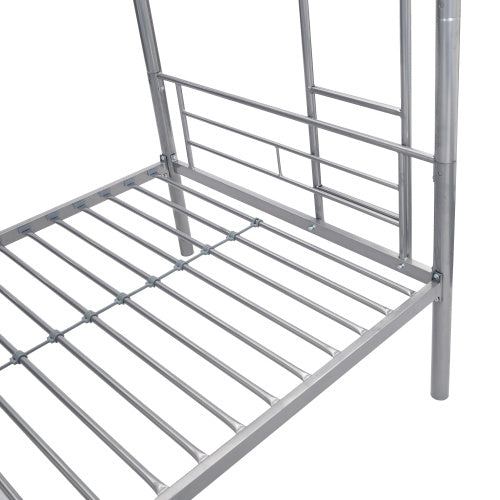 US Local METAL BUNK BED WITH TRUNDLE SILVER