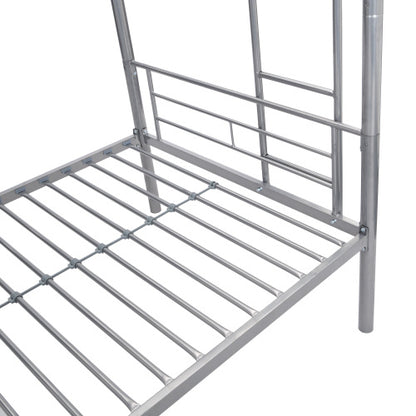 US Local METAL BUNK BED WITH TRUNDLE SILVER