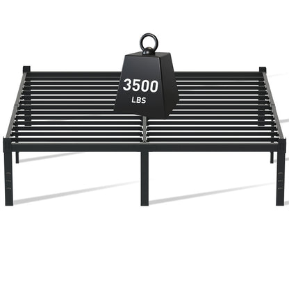 US Local Classic Iron Bed Frame Mattress Under Bed Storage No Box Spring Needed Singe Full Queen King Size Black