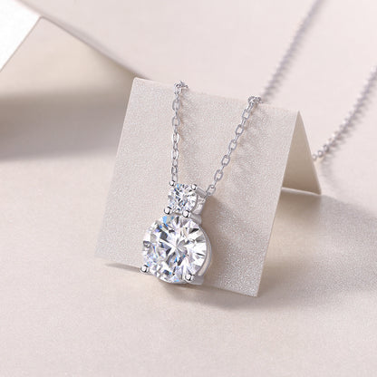 Jazz Manor - A Fashionable And Luxurious Diamond Jewelry Piece Set With 3-carat Moissanite S925 Sterling Silver And Platinum-plated Pendant
