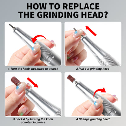 US Local Nail Drill, Portable Electric Nail File 50000RPM, Rechargeable Nail Drill Professional With Bits & Base, For Acrylic Gel Nails, E-File Machine, Manicure Polishing, For Salon Home