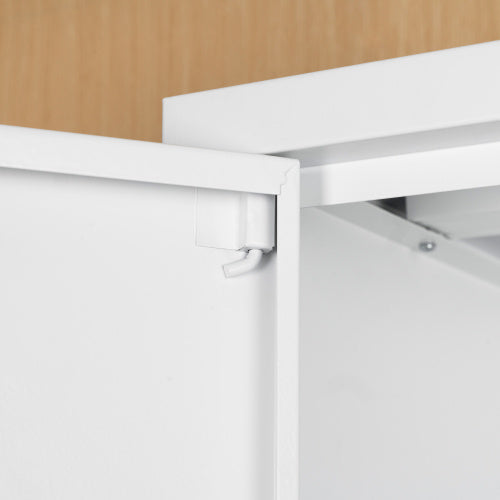 US Local Metal Storage Cabinet With 2 Doors And 2 Adjustable Shelves, Steel Garage Storage Cabinet, Metal File Cabinet For Home Office School Gym, White