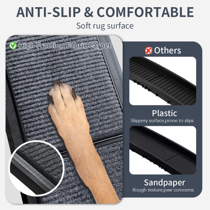 US Local Dog Ramp For Car, 63 Long    17 Wide Folding Portable Pet Stair Ramp With Non-Slip Rug Surface, Extra Wide Dog Steps For Medium & Large Dogs Up To 250LBS Enter A Car, SUV  Truck