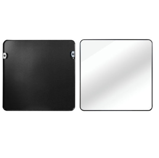 US Local 30 In X 30 In Black Metal Framed Square Bathrrom Mirror For Wall.